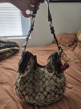 Coach Signature Y2K Canvas Hobo Bag in Khaki/Brown